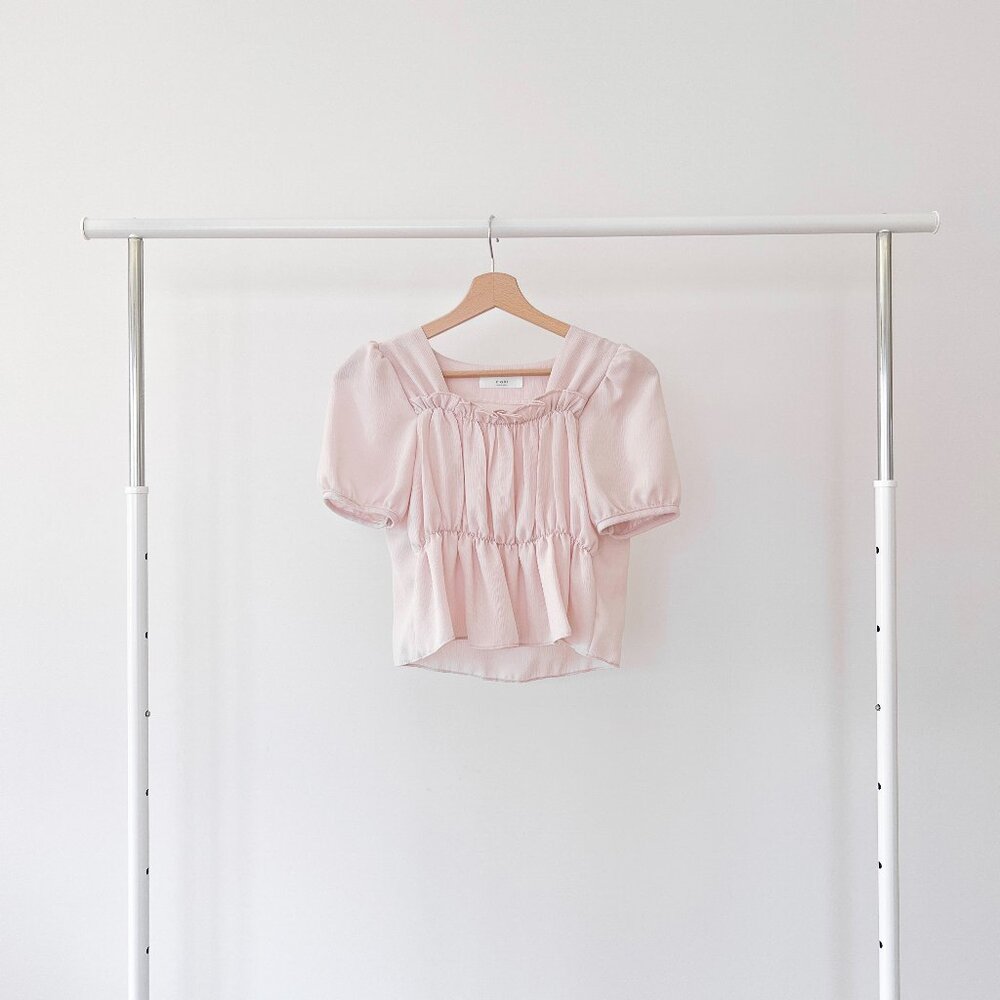 ZIGGI pastel pink ruffle blouse